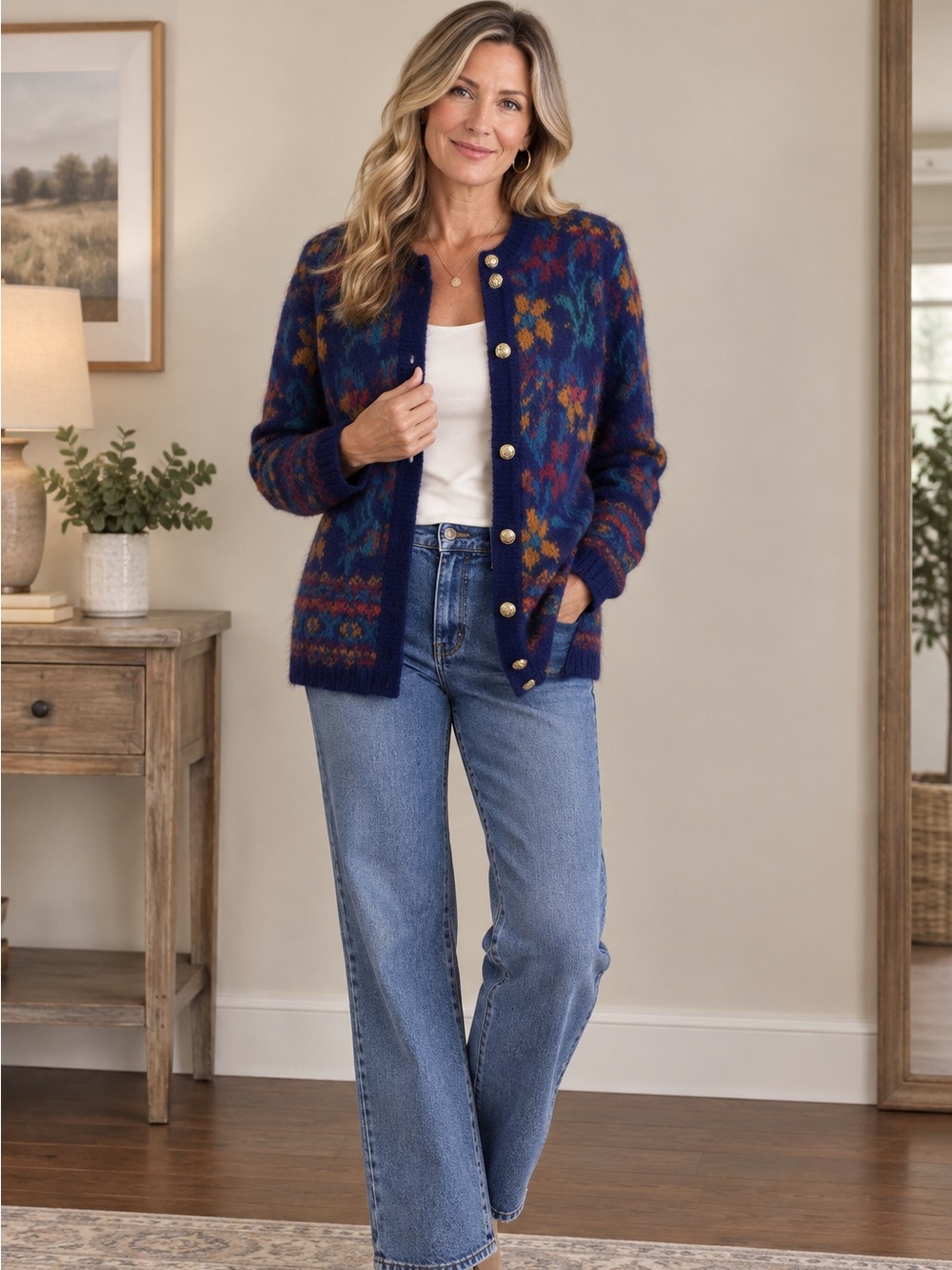 James pringle weavers/Inverness mohair cardigan sweater